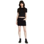 VOLCOM VOLCOMSTONE TIGHT CROP TOP BLACK - Image 4