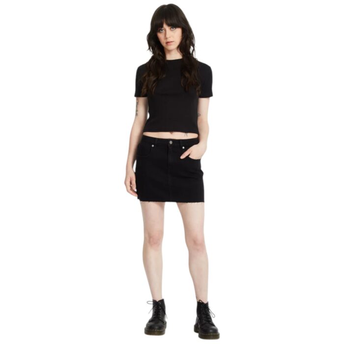 VOLCOM VOLCOMSTONE TIGHT CROP TOP BLACK - Image 4