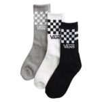 VANS CLASSIC CHECK CREW 3 PACK SOCKS BLACK WHITE