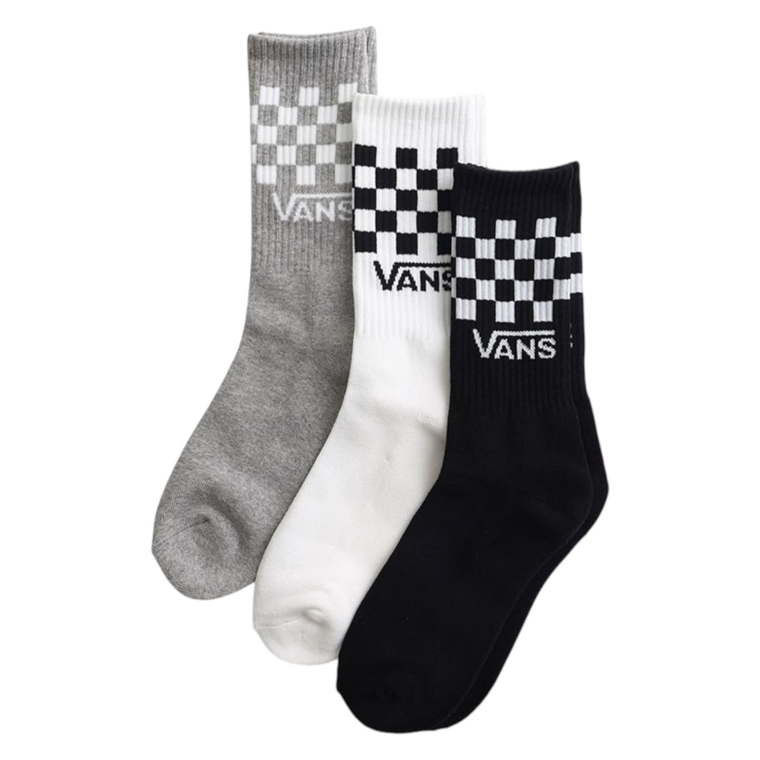 VANS CLASSIC CHECK CREW 3PK SOCKS BLACK WHITE VN000QBUY281 3TEM 38.5-42 3TEM 42.5-47 20E (1)-Photoroom VANS CLASSIC CHECK CREW 3 PACK SOCKS BLACK WHITE - Εικόνα 1