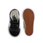 VANS TODDLER OLD SKOOL V SHOES GLOW BONES BLACK TRUE WHITE - Image 3