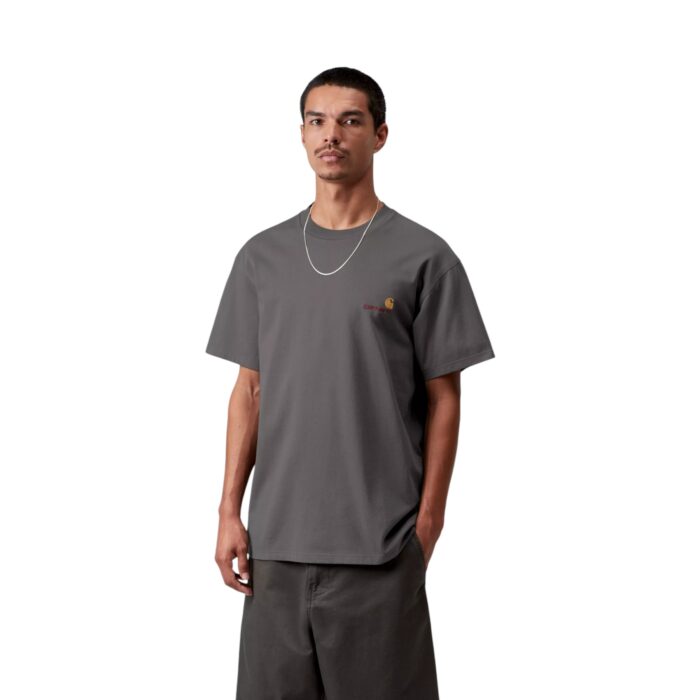 CARHARTT WIP AMERICAN SCRIPT T-SHIRT GRAPHITE - Εικόνα 3