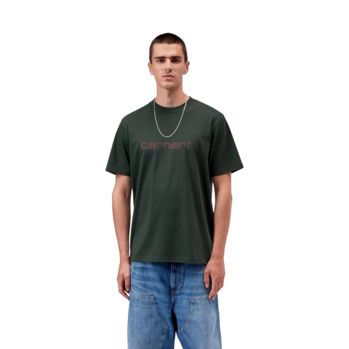 CARHARTT WIP SCRIPT T-SHIRT DARK SCARAB PALISANDER - Εικόνα 3