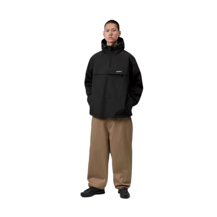 CARHARTT WIP WINDBREAKER PULLOVER (WINTER) BLACK WHITE - Image 5
