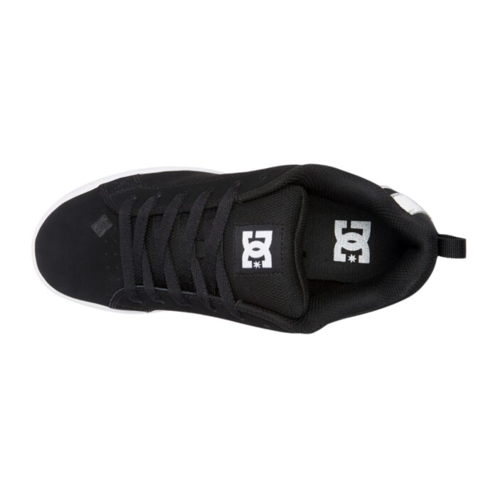 DC COURT GRAFFIK SHOES BLACK WHITE STENCIL - Image 4