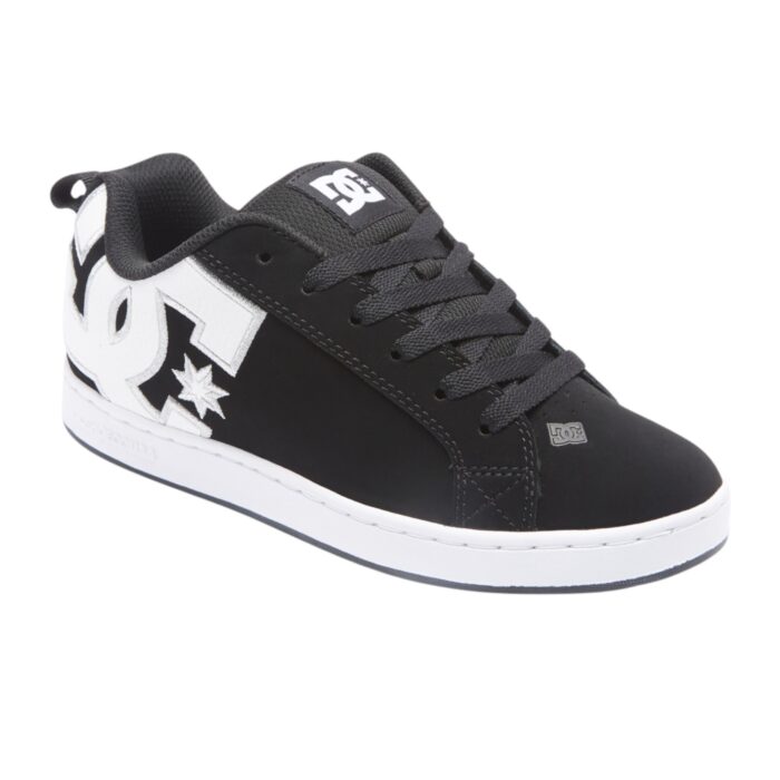 DC COURT GRAFFIK SHOES BLACK WHITE STENCIL - Image 2
