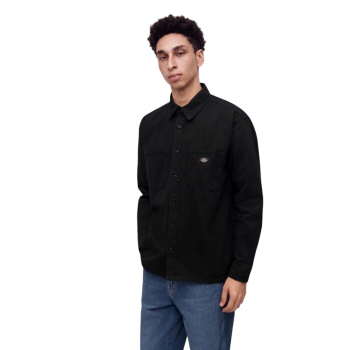 DICKIES 247 GARMENT DYED WORK SHIRT BLACK - Image 3