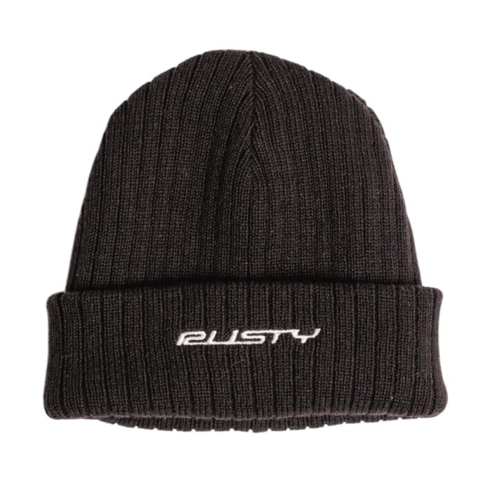 RUSTY BONES REVERSIBLE BEANIE BLACK - Image 2