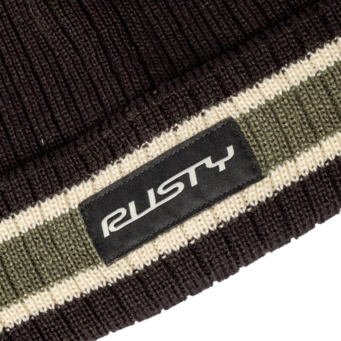 RUSTY BONES REVERSIBLE BEANIE BLACK - Image 5