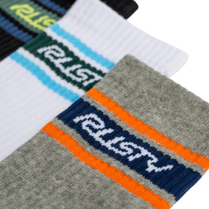 RUSTY PIT CREW MID CALF 3PK SOCKS MULTI - Image 2