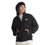 VANS STRETCH LOGO FULL ZIP HOODIE BLACK