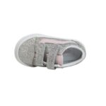 VANS TODDLER OLD SKOOL V SHOES GLITTER SILVER PALE PETAL - Image 3