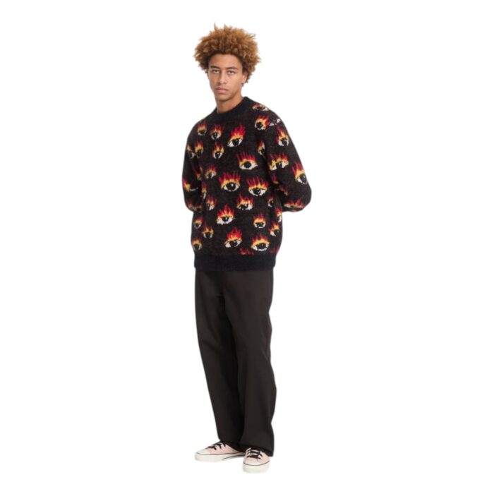 VOLCOM FA OZZY EYES SWEATER BLACK - Image 6