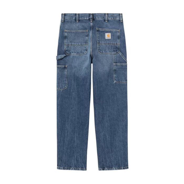 CARHARTT WIP SINGLE KNEE PANT BLUE MARBLE USED WASH - Εικόνα 5