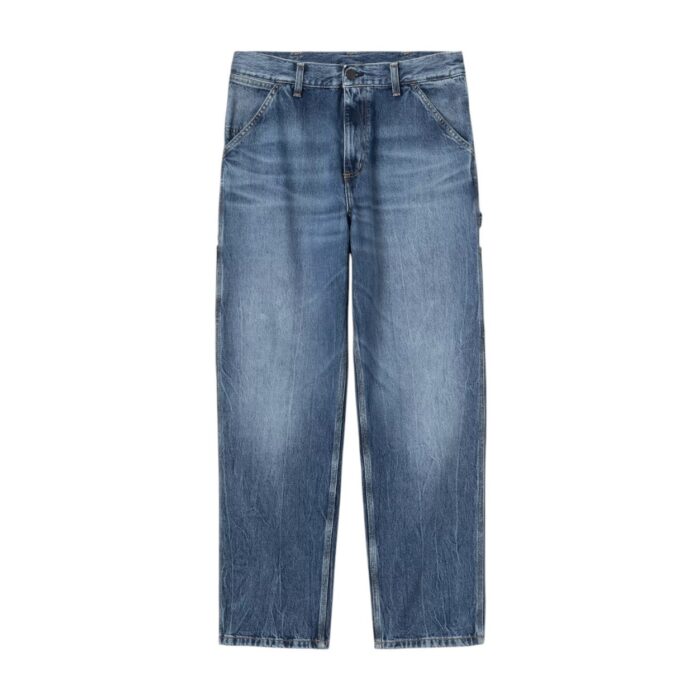 CARHARTT WIP SINGLE KNEE PANT BLUE MARBLE USED WASH - Εικόνα 6