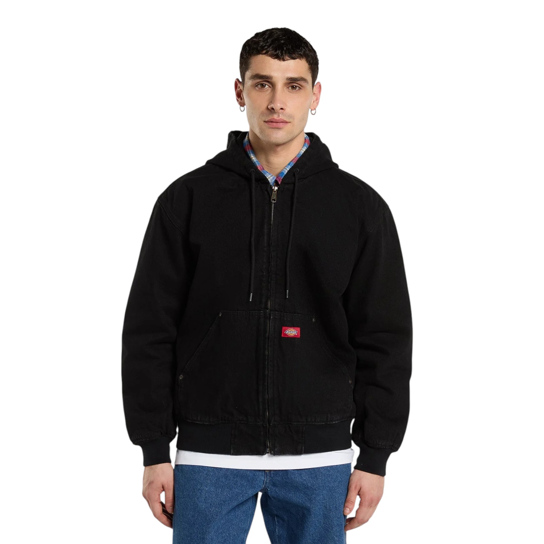 DICKIES LINED DENIM HOODED BOMBER JACKET BLACK DK0A89FBBLK M L XL 149E (1)-Photoroom 2 DICKIES LINED DENIM HOODED BOMBER JACKET BLACK - Εικόνα 1