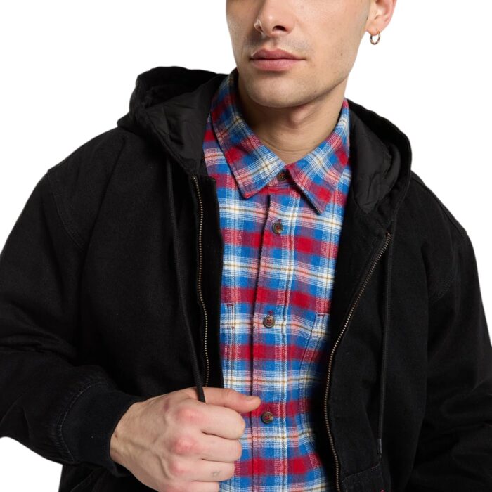 DICKIES LINED DENIM HOODED BOMBER JACKET BLACK - Εικόνα 4