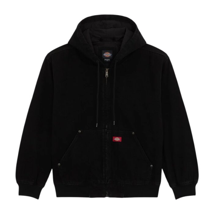 DICKIES LINED DENIM HOODED BOMBER JACKET BLACK - Εικόνα 7