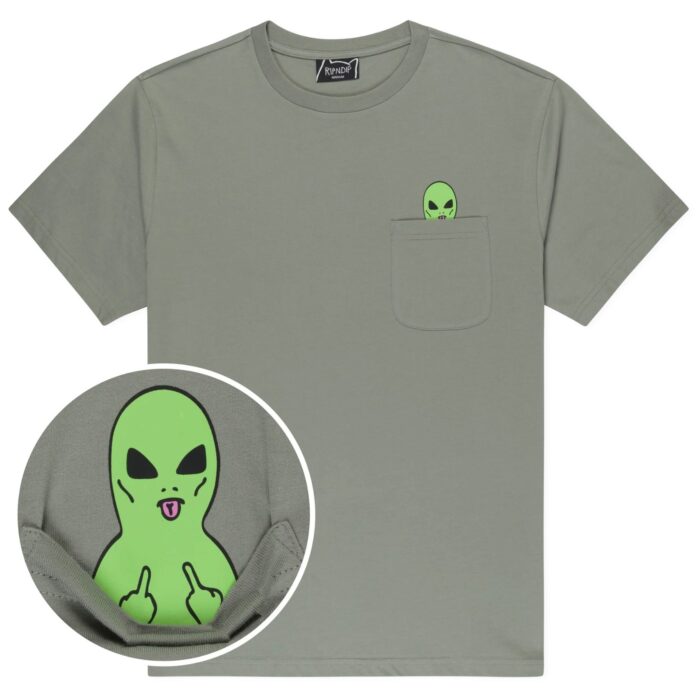 RIPNDIP LORD ALIEN POCKET T-SHIRT DUSTY SAGE - Εικόνα 2