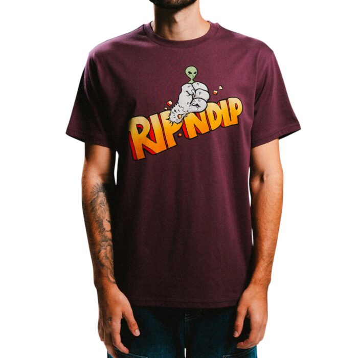 RIPNDIP STRONGER T-SHIRT DARK PLUM - Εικόνα 2