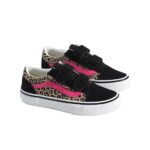 VANS KIDS OLD SKOOL V SHOES LEOPARD POP PINK VELVET BLACK - Εικόνα 2