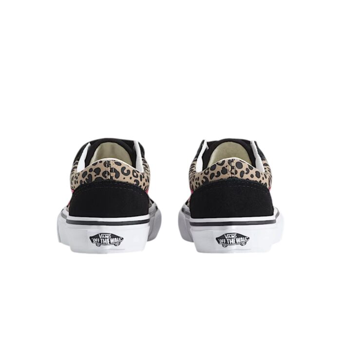 VANS KIDS OLD SKOOL V SHOES LEOPARD POP PINK VELVET BLACK - Εικόνα 4