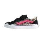 VANS KIDS OLD SKOOL V SHOES LEOPARD POP PINK VELVET BLACK - Εικόνα 3
