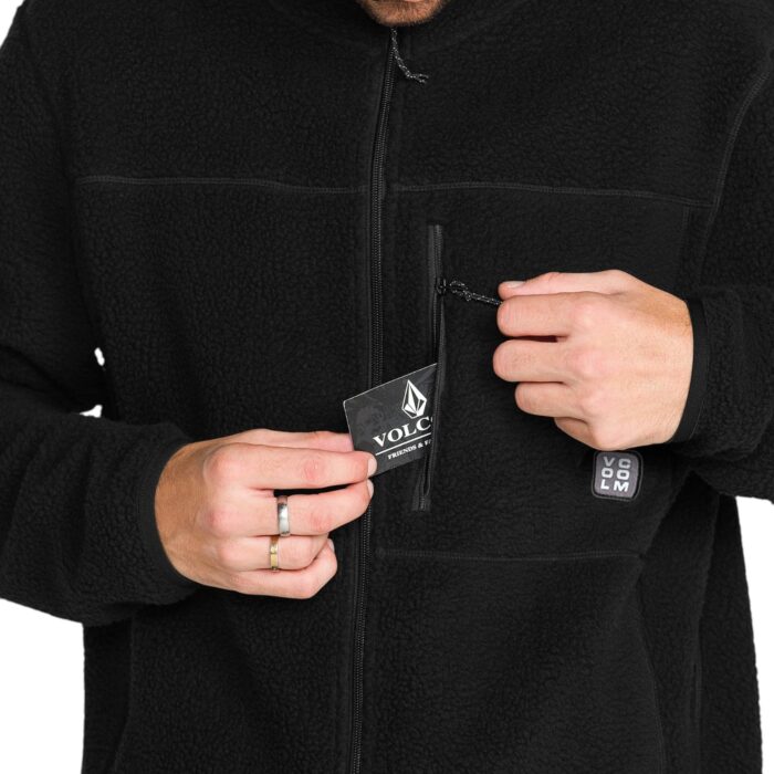 VOLCOM NELSON SHERPA FULL ZIP FLEECE BLACK - Εικόνα 3