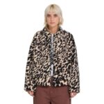 VOLCOM WYLDING OUT ZIP SHERPA ANIMAL PRINT
